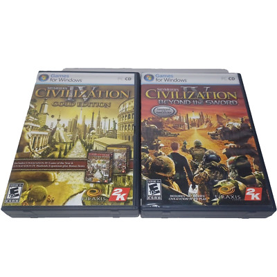 Sid Meier's Civilization IV Gold + Beyond The Sword 2 Game Lot Posters Complete