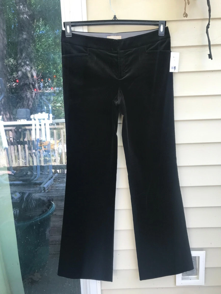 Banana Republic The Sloan Fit Black Velvet Pants women's size 8 Stretch $110