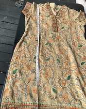 Hand Embroidered Kantha Kurta/Tunic Beige Sz S