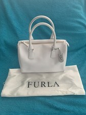 FURLA Top Handle Bag, White Saffiano