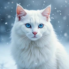 Digital Image Picture Photo Pic Wallpaper Background Majestic Cat Snow