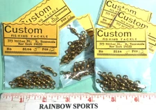 72 - #5 BRASS BARREL INLINE SWIVEL SWIVELS 13/16"-  PERCH FLOAT FISHING SINKER