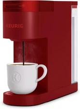 K-Slim Single Serve K-Cup Pod Coffee Maker, 3 Brew Sizes, Removable Reservo Red