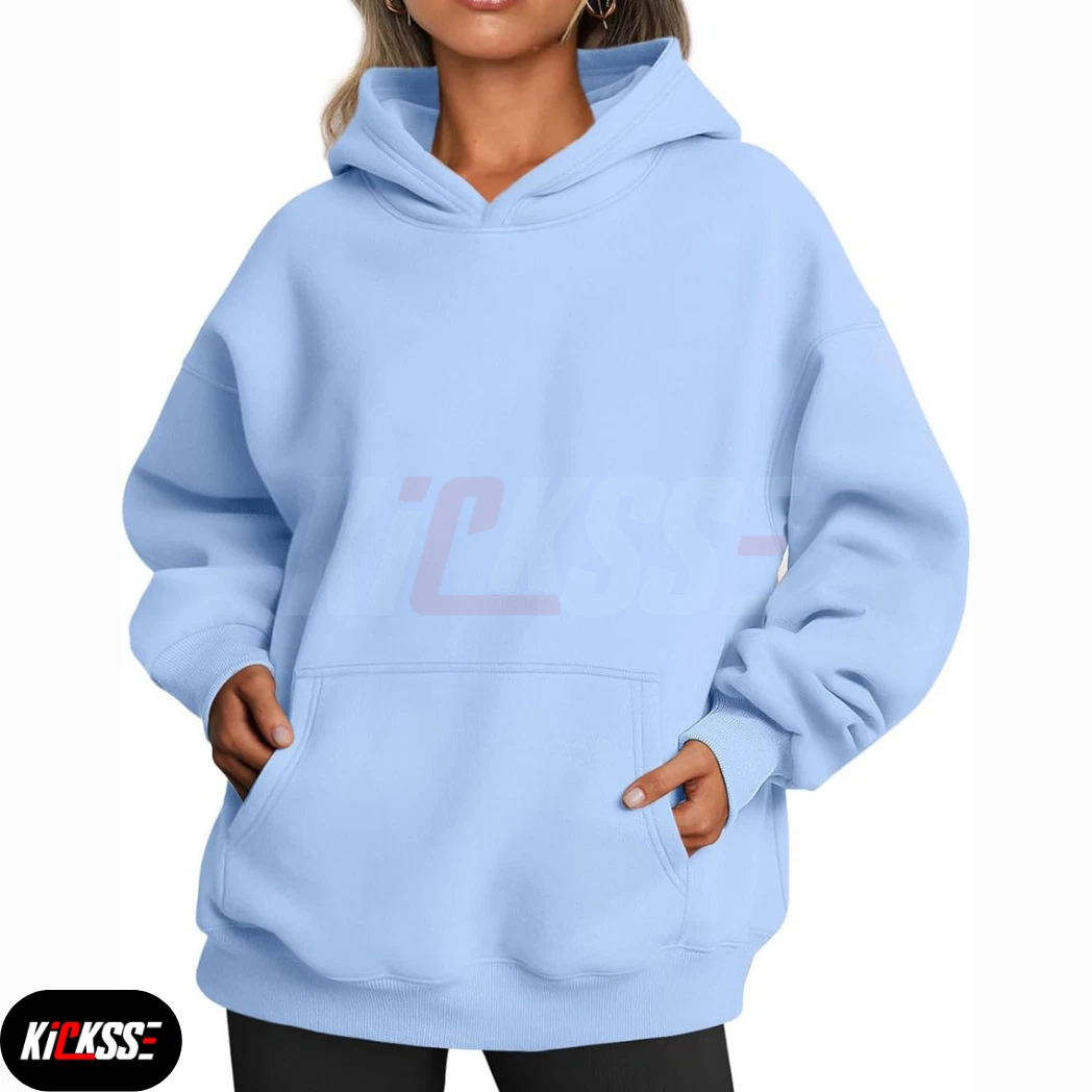 Kicksse Women’s Oversized Hoodie – Sky Blue Fleece Pullover Sweatshirt
Opens in a new window or tab