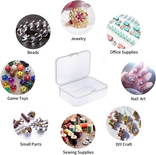 Bulk Mini Square Clear Plastic Small Box Jewelry Storage Container Beads Case AU - Picture 7 of 7