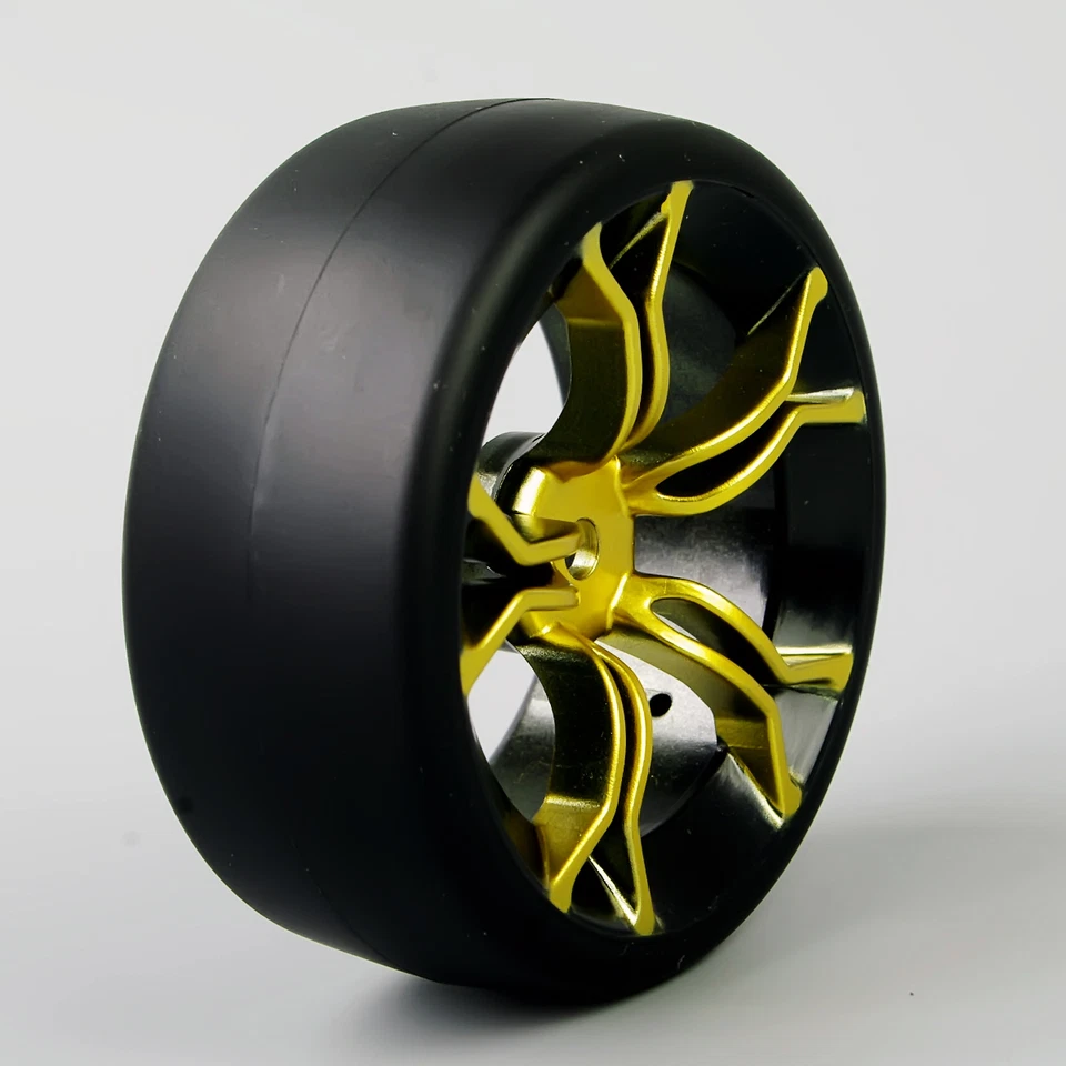 4X flach Drift Reifen &Rad Felge 12mm Sechskant für HSP RC 1:10 On-Road Car - Bild 4 von 4