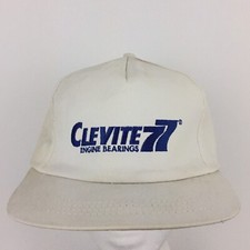 Vtg Clevite 77 Engine Bearing Cap Spell Out Logo Strapback Trucker Baseball Hat