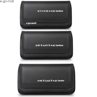 Cell Phone Nylon Pouch Horizontal/Vertical Holster Belt Clip Rugged Case-4 Sizes