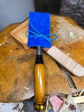 Japanese Bevel Edge Chiael & Custom Tiger Wood Soft Blow Hammer