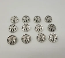 12 pcs Butterfly Open Frame Silver Molded Plastic Craft Sewing Shank Buttons VTG