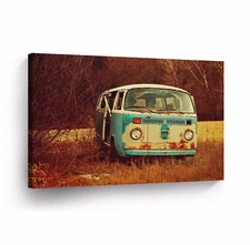 Canvas Wall Art Photo Print VW Classic Vintage Car Bus Camper Volkswagen VWH65