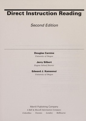 Direct Instruction Reading Hardcover Jerry, Kameenui, Edward J. S
