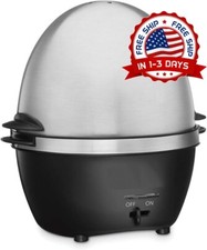 Cocedor de huevos 10 huevos acero inoxidable cepillado calentador de 600 vatios