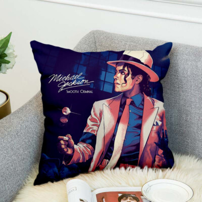 Taie d'oreiller housse de coussin michael jackson 45x45 cm 