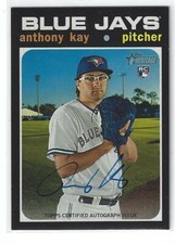 2020 TOPPS HERITAGE REAL ONE AUTOGRAPH #ROA-AK ANTHONY KAY (RC) BLUE JAYS