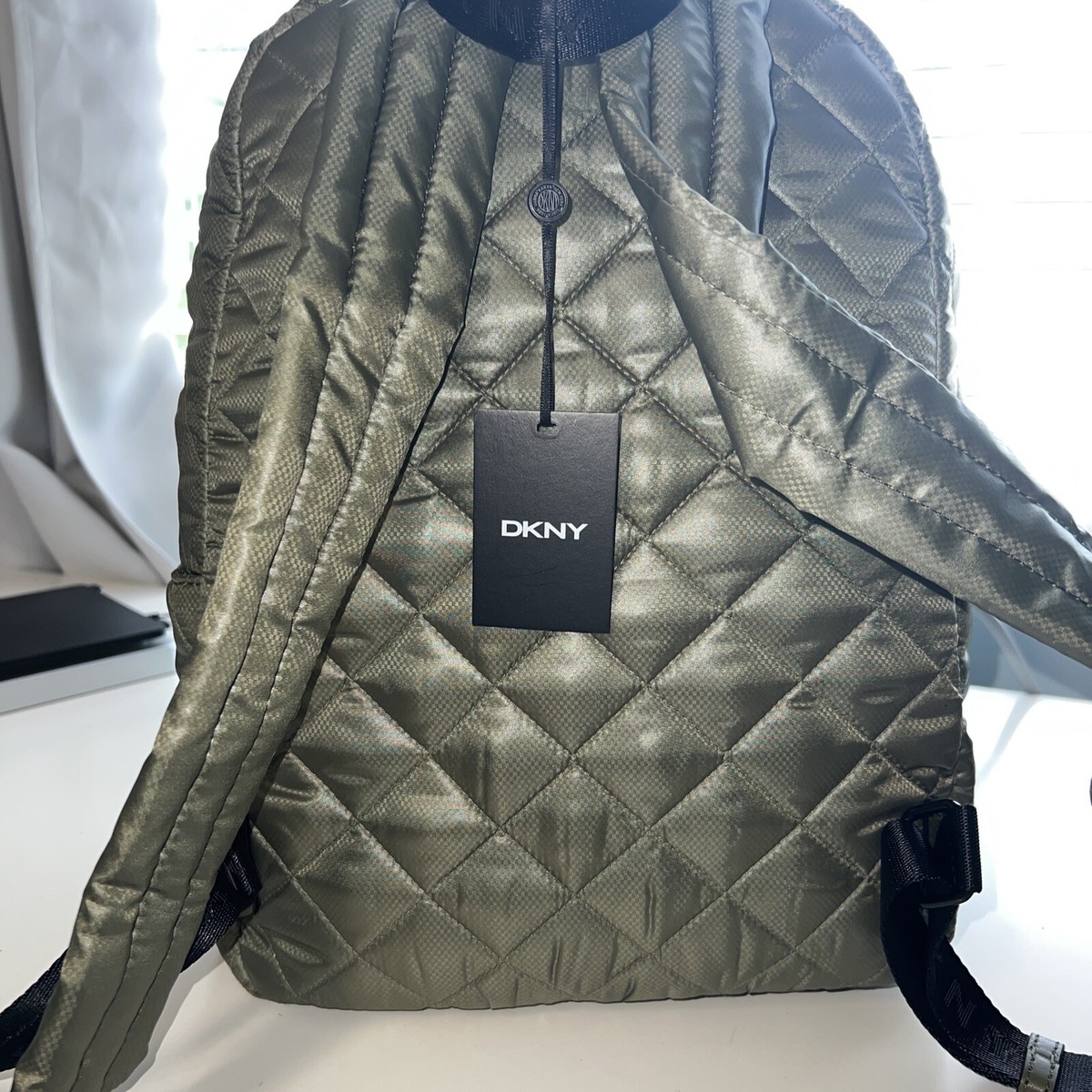 DKNY Maya Backpack Indigo/Silver Women\'s Bag Hadlee Small Metallic Logo Embossed Tote | TotesCrossbodies  main image 3