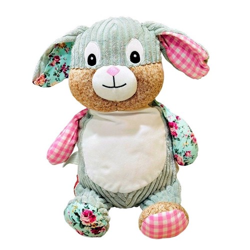 Cubbies Sensory Bunny Rabbit Plush Lovey 12 Inch Corded Patchwork Pink ...