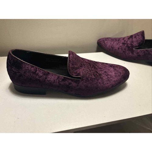 Amali Men's Slip On Purple Velour Loafers Dress Shoes Size 10 - Picture 10 of 11