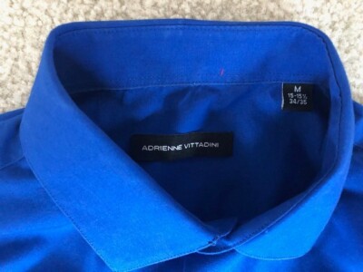 adrienne vittadini dress shirt Adrienne Vittadini Long Sleeve Dress Shirt Mens 15- 15 1/2 34/35 Royal Blue