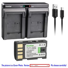 Kastar Battery Dual Charger for JVC BN-VF808 BN-VF808U  JVC GZ-HD320 Camcorder