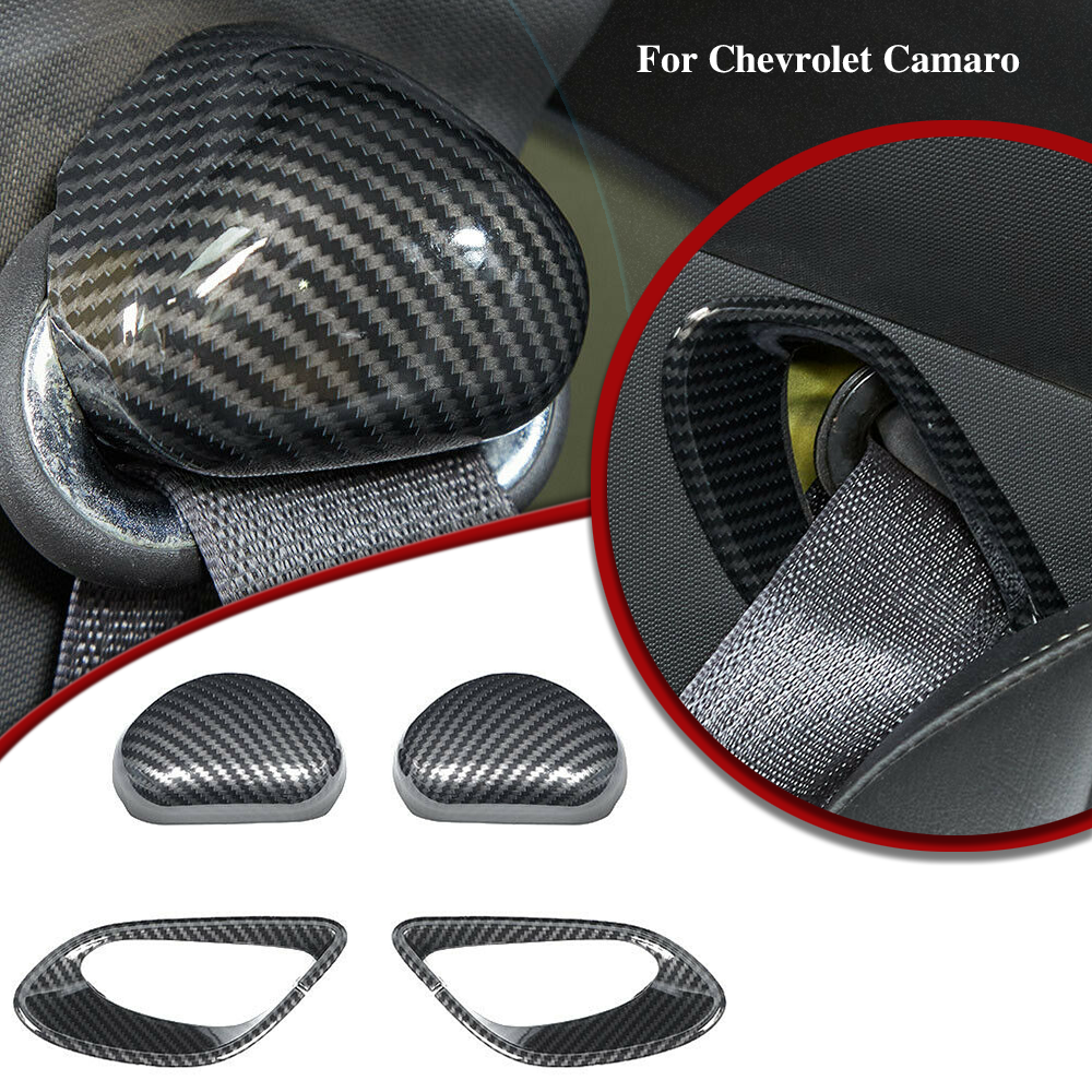Carbon fiber Seat Belt Buckle Cover Trim For 10-15 Chevrolet Camaro Accessories