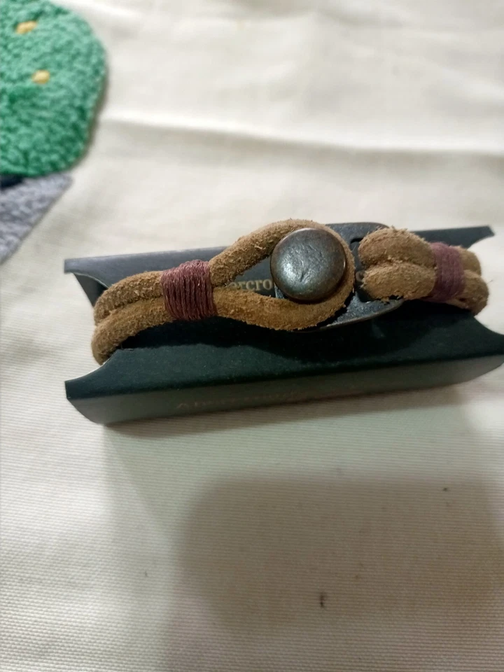 pulsera vintage abercrombie and fitch para hombre - pulsera vintage de cuero natural Foto 2 de 4