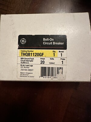 GE THQB1120GF Ground Fault Circuit Breaker 20A AMP 1P 120V-AC D586931