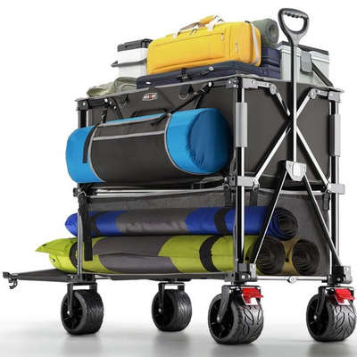 #ad Overmont 400L Foldable Double Decker Wagon Large Capacity Wagon Cart 47quot; $101.00