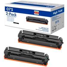 2PK 075 BLACK Toner Cartridge for Canon ImageCLASS LBP647Cdw MF665CDW MF663Cdw
