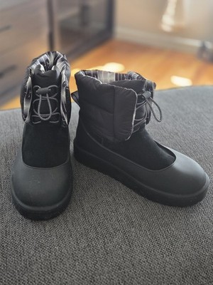 UGG CLASSIC MAXI TOGGLE BLACK SUEDE SHEEPSKIN WOMEN'S BOOTS US SIZE 9