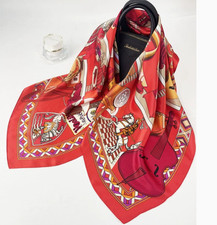 100 Mulberry Silk Square Scarf Neckerchief 90X90cm Shawl knot Print Wrap
