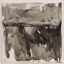 No.660-Dreich/Original Abstract Minimal Landscape Painting By K.A.Davis