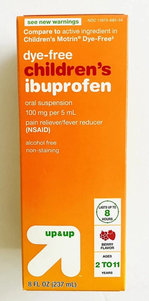 6-8oz Childrens Liquid Ibuprofen Oral Suspension DYE-FREE BERRY FLAVOR 100mg/5mL - Image 3 of 4