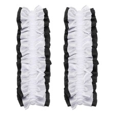 Armband Garter 2pcs Anti-Slip Sleeve Garter Shirt Sleeve Holder White on Black
