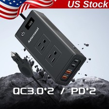 200W Car Power Inverter DC 12V to AC 110V Converter USB Type C Fast Charge New