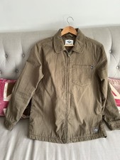 Union Works Jacket Mens Medium Khaki Worker Chore Utility Zip Up