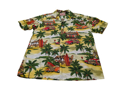 RJC Hawaii Shirt Made in Hawaii USA Surfboard Kurzarm M Gelb