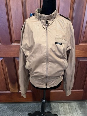 Vintage 80s Members Only Mens Size 40 Lined Cafe Racer Bomber Jacket Mocha Brown