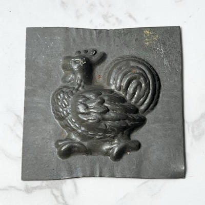 Vintage Rooster Chicken Bird Metal Chocolate Mold Farm Animal Candy