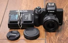 (RI3) Canon EOS M50 15-45mm 3.5-6.3 IS STM Camera Black w/Charger + Battery