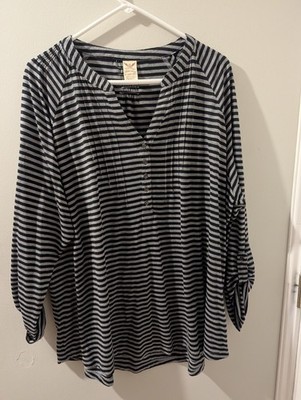Y2K Black Gray Top Faded Glory 4X 