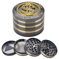 "50Mm Grinder Metall \" Dollar Bling \" Crusher GewüRzmüHle KräUtermüHle Feinsieb"