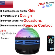 2 Pcs LED Northern Lights Projection Aurora Galaxy Projector Lamp Night Light US