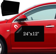 Blank Car Magnets, 24" X 12", 4 Pack Car Black Door Magnets Signs for Vehicle, R