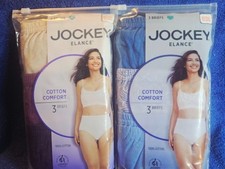 Lot of 2 Jockey Elance Women's Cotton Comfort Briefs Size 10/3XL - 6 Pairs Total