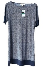 Michael Kors L Large Short Sleeve Sheath Dress True Navy NWT