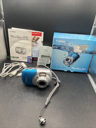 Canon Powershot D10 Underwater Camera One Battery, and Charger.