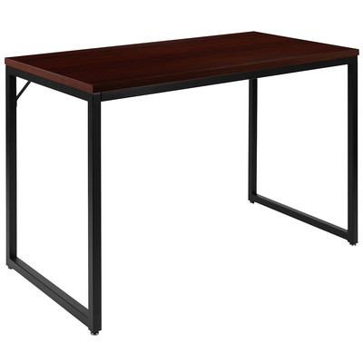 Flash Furniture Tiverton 47''W Industrial Modern Computer Desk Mahogany/Black