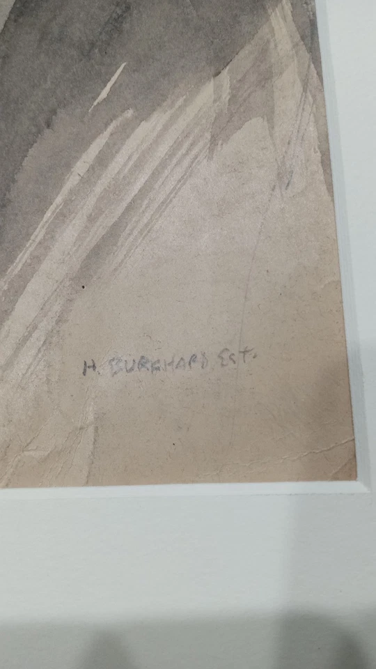 Boceto en acuarela Henri Burkhard ¿Autorretrato? Años 20 Foto 3 de 4