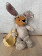 VTG Disney Winnie Pooh Easter Bunny Plush W/ Basket 14  QUICK SHIP FOR EASTER 